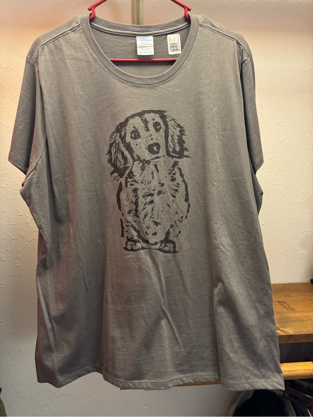 Gray Dachshund Graphic Dog T‑Shirt